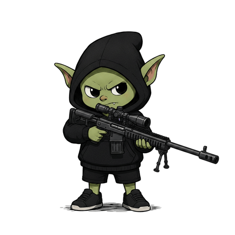 Gobli holding a sniper rifle